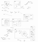 Air Cleaner Controls Governor Spring Exhaust System Ignition Diagram and Parts List for 094302-0111-B1  Briggs and Stratton Engine